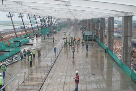 Thi công xây dựng Nhà ga T2 Nội Bài.