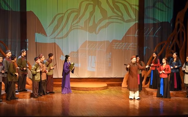 Cảnh trong vở Ngàn năm mây trắng.