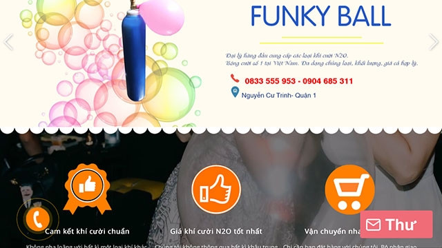 Công khai quảng cáo trên mạng các sản phẩm bóng cười.