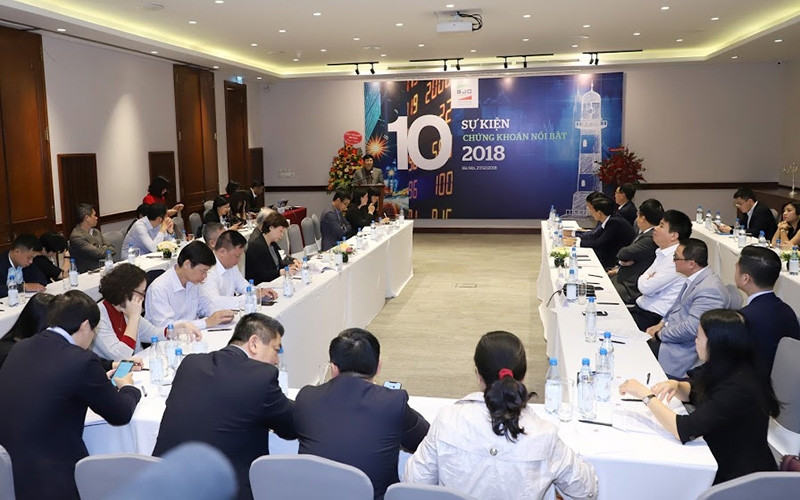 Buổi họp báo công bố 10 sự kiện Chứng khoán nổi bật. (Ảnh: Quang Phúc)