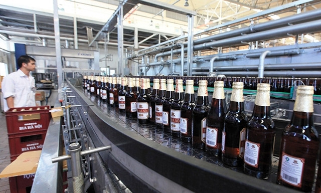 Dây chuyền sản xuất bia của Công ty Habeco.