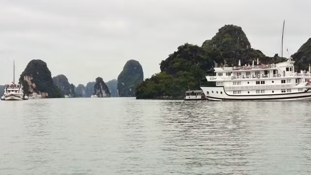 Các tàu du lịch hoạt động trên khu vực biển giáp ranh Hải Phòng - Quảng Ninh.