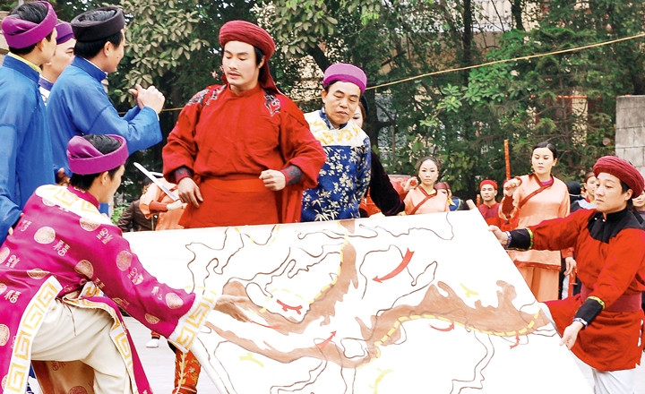 Tái hiện hình ảnh trong Lễ kỷ niệm Chiến thắng Ngọc Hồi - Đống Đa. Ảnh: Song Anh