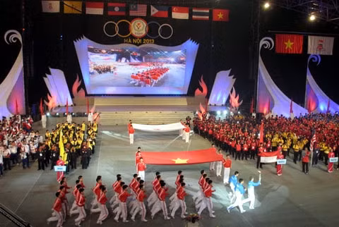 Lễ rước đuốc tại Đại hội. (Ảnh: VGP)