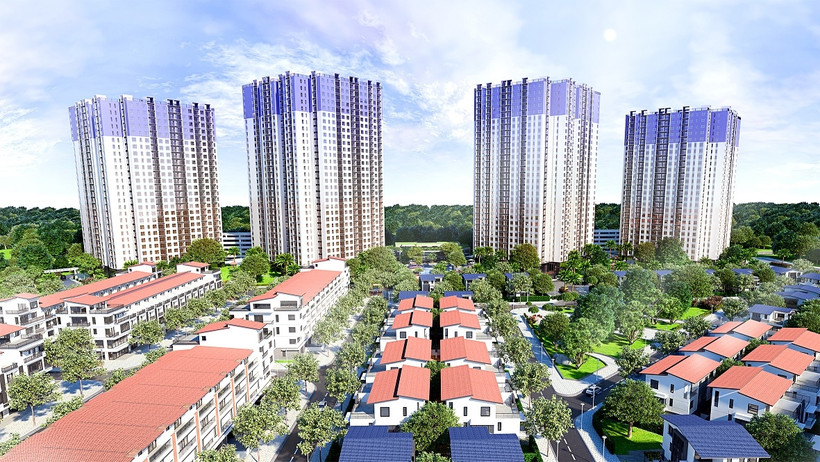 Phối cảnh 4 tòa tháp của West Bay Sky Residences