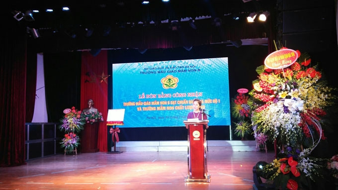 Trường mẫu giáo Mầm non B đạt chuẩn quốc gia mức độ 1