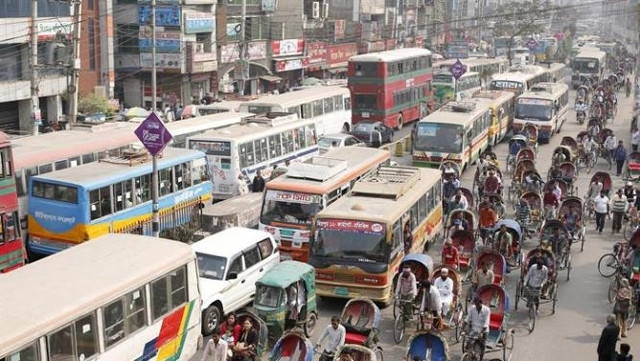 Giao thông tại thủ đô Đắc-ca bị đình trệ.