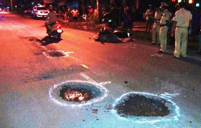 Hiện trường vụ tai nạn.