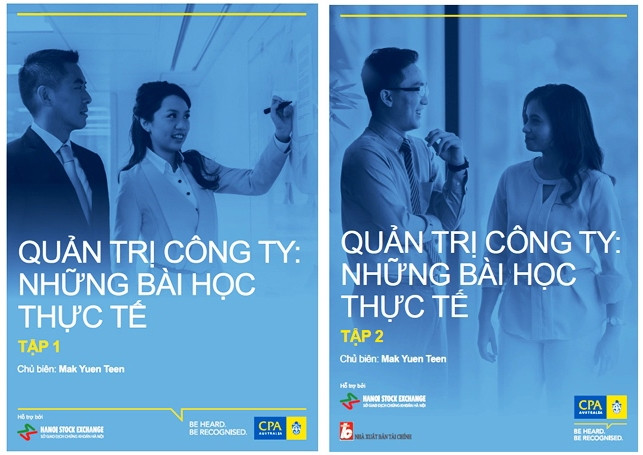 Hai tập bộ sách “Quản trị công ty: Những bài học thực tế”.