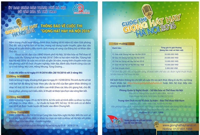 Khởi động cuộc thi Giọng hát hay Hà Nội 2016