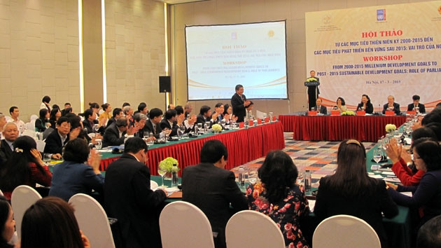 Nhiều đại biểu trong nước và quốc tế dự Hội thảo“Từ các mục tiêu thiên niên kỷ 2000-2015 đến các mục tiêu phát triển bền vững sau 2015: Vai trò của Nghị viện”.