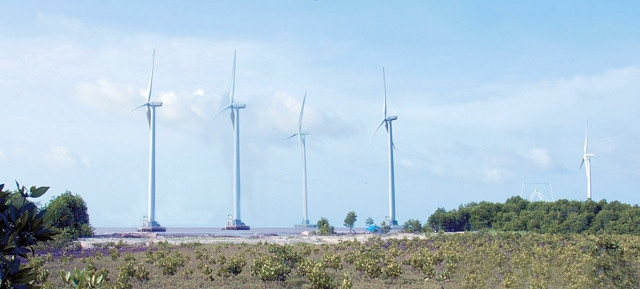 10 tua-bin của dự án điện gió Bạc Liêu đã phát lên lưới điện quốc gia hơn 20 triệu kW giờ, đạt doanh thu 35 tỷ đồng. Ảnh: Hương Nguyên