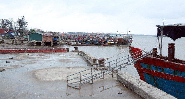 Cảng cá ở xã Quảng Nham.