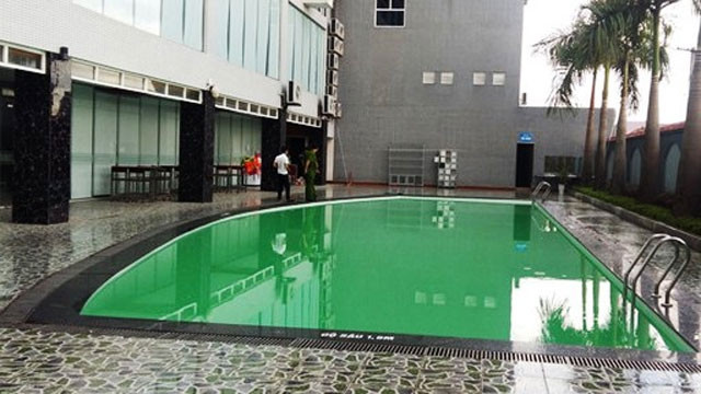 Bể bơi nơi cháu Việt bị tử vong.