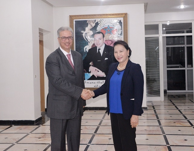 Chủ tịch Quốc hội Nguyễn Thị Kim Ngân gặp Toàn quyền Vùng Marrakech - Karim Kassi Lahlou.