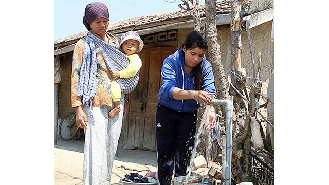 Hệ thống nước sạch sinh hoạt được Nhà nước đầu tư xây dựng giúp đồng bào Raglai xã Phước Trung (huyện Bác Ái, tỉnh Ninh Thuận) nâng cao chất lượng cuộc sống. Ảnh: SƠN NGỌC