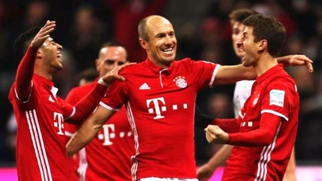 A. Robben và đồng đội luôn chứng tỏ được sức mạnh tại đấu trường Bundesliga.