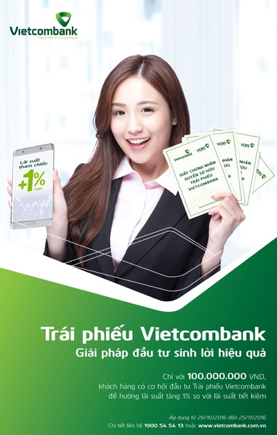 Trái phiếu Vietcombank - sinh lời cao, không lo biến động lãi suất