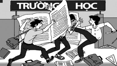 Nhiều học sinh chọn cách đánh nhau để giải quyết mâu thuẫn ở trường học. Ảnh: TL