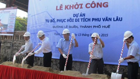 Lễ khởi công tùng tu,phục hồi di tích Phu Văn Lâu.