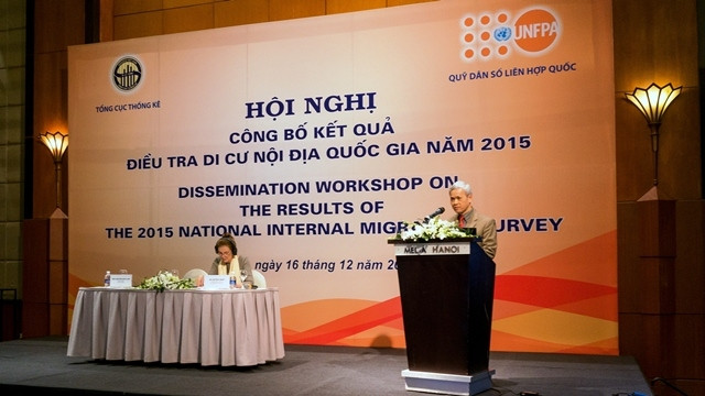 Ông Nguyễn Bích Lâm, Tổng Cục trưởng Tổng cục Thống kê phát biểu khai mạc hội nghị. (Ảnh: Trung Hưng)