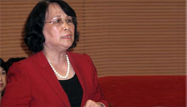 Bộ trưởng Phạm Thị Hải Chuyền báo cáo về kết quả thực hiện bình đẳng giới năm 2013.