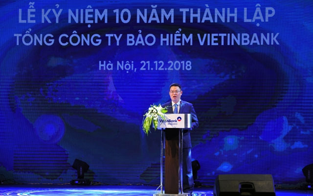 Tổng giám đốc Vietinbank Trần Bình Minh phát biểu tại buổi lễ.