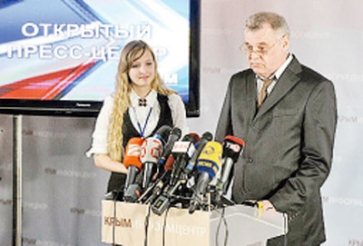 Đại diện chính quyền CH tự trị Crưm tuyên bố độc lập. Ảnh: RIA-Novosti