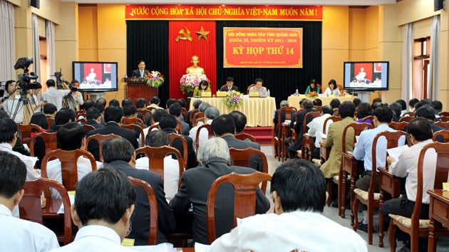Quang cảnh kỳ họp thứ 14 - HĐND tỉnh Quảng Ngãi.