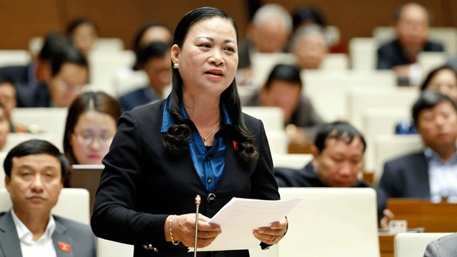 Nữ đại biểu Quốc hội tham gia kỳ họp thứ 11, Quốc hội khóa XIII (Ảnh: Thanh Chương).