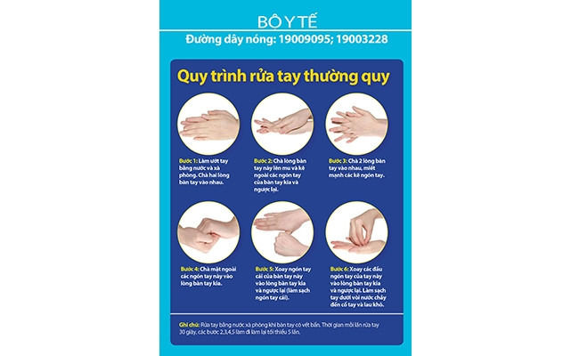 Bộ Y tế khuyến cáo mọi người thực hiện đúng Quy trình rửa tay thường quy để ngăn ngừa dịch bệnh viêm đường hô hấp cấp do nCoV.