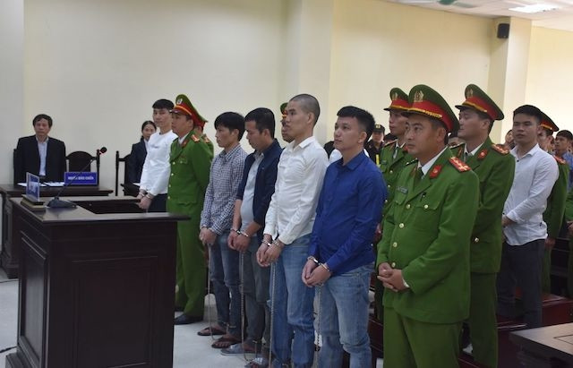 Phiên xét xử các bị cáo phạm tội “Gây rối trật tự công cộng”.