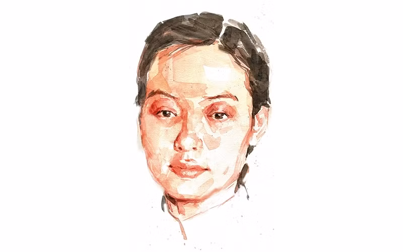 Ký họa diễn viên Hồng Ánh của họa sĩ Đỗ Hoàng Tường.