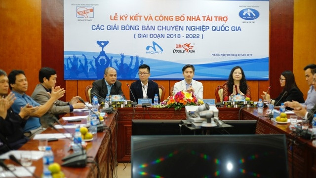 Lễ công bố nhà tài trợ MOFICO của Liên đoàn bóng bàn Việt Nam.