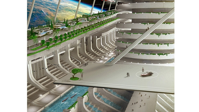 Đồ họa phác thảo cuộc sống tại Asgardia trong không gian. Ảnh: BUSINESS INSIDER