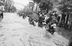 Một số tuyến phố ở Hải Phòng
ngập nước sau trận mưa ngày 10-5