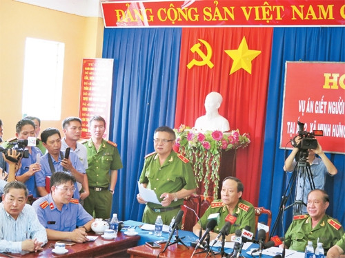 Cơ quan điều tra công bố động cơ đối tượng gây án vụ thảm sát tại Bình Phước. Ảnh: HOÀNG LIÊM