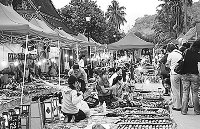 Chợ Sáng ở Thủ đô Viêng Chăn.