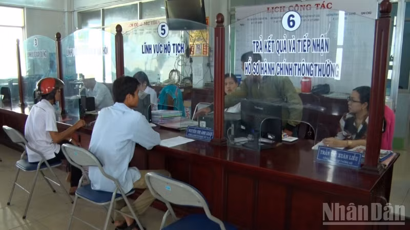 Bộ phận một cửa của đơn vị hành chính cấp xã tại thành phố Cần Thơ.
