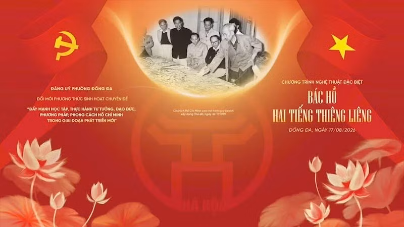 Chương trình nghệ thuật đặc biệt “Bác Hồ-Hai tiếng thiêng liêng”. (Ảnh: Ban tổ chức)
