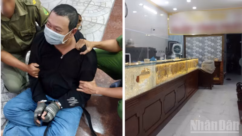 Đối tượng bị khống chế tại hiện trường.