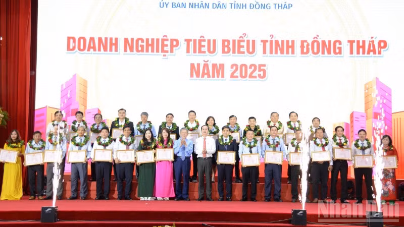 Tuyên dương, khen thưởng các doanh nghiệp tiêu biểu của tỉnh Đồng Tháp.