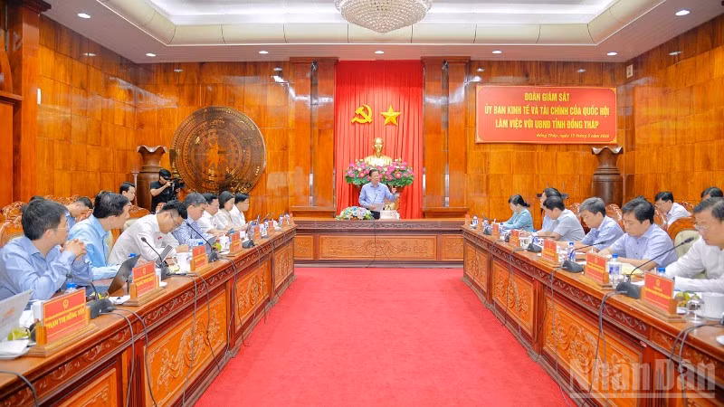 Đồng chí Phan Văn Mãi phát biểu tại buổi giám sát.