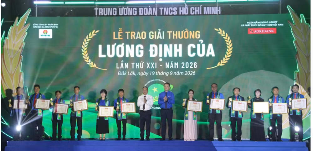 Giải thưởng Lương Định Của đã phát hiện, bồi dưỡng nhiều tài năng trẻ cho đất nước. Nguồn: Trung ương Đoàn Thanh niên Cộng sản Hồ Chí Minh