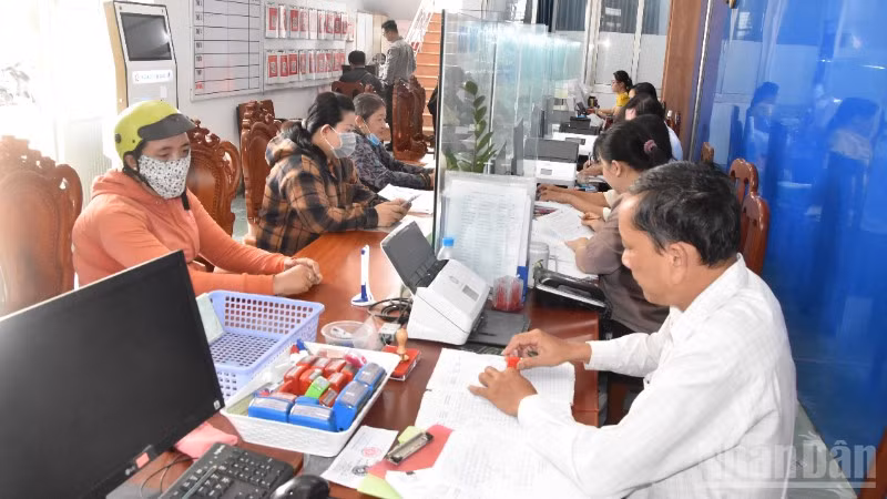 Trung tâm phục vụ hành chính công ở phường Mỹ Phong, tỉnh Đồng Tháp.