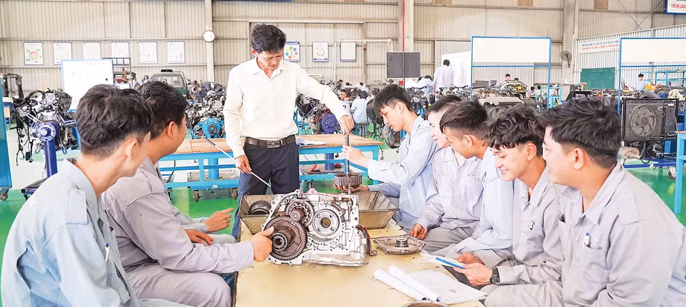 Cơ cấu chương trình đào tạo tại Trường cao đẳng THACO chiếm 70%. Nguồn: THACO