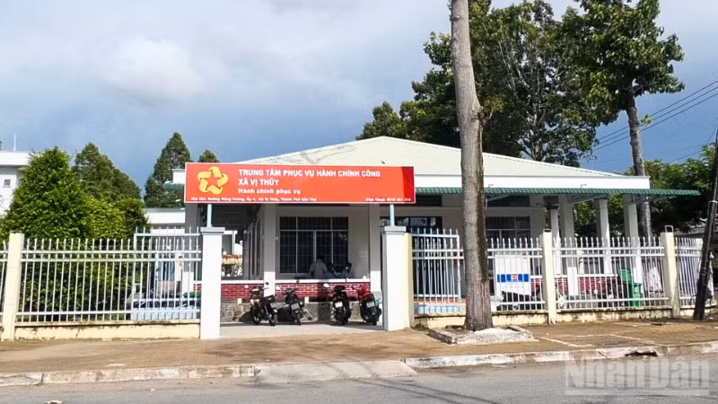 Trụ sở làm việc Trung tâm Phục vụ hành chính công xã Vị Thủy, thành phố Cần Thơ.