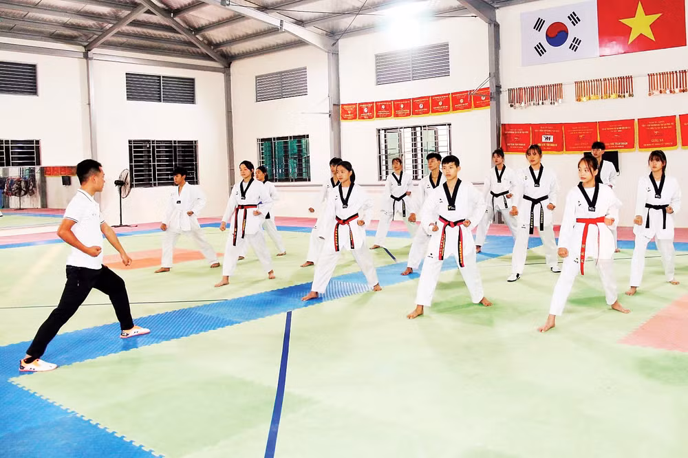 Một buổi luyện tập tại Trung tâm huấn luyện và thi đấu thể thao tỉnh Sơn La. Ảnh: Thanh Đào