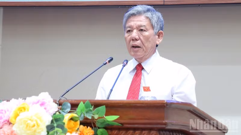 Đồng chí Ngô Chí Cường phát biểu tại kỳ họp.