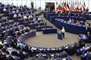 oàn cảnh phiên họp Nghị viện châu Âu tại Brussels, Bỉ. (Ảnh: THX/TTXVN)